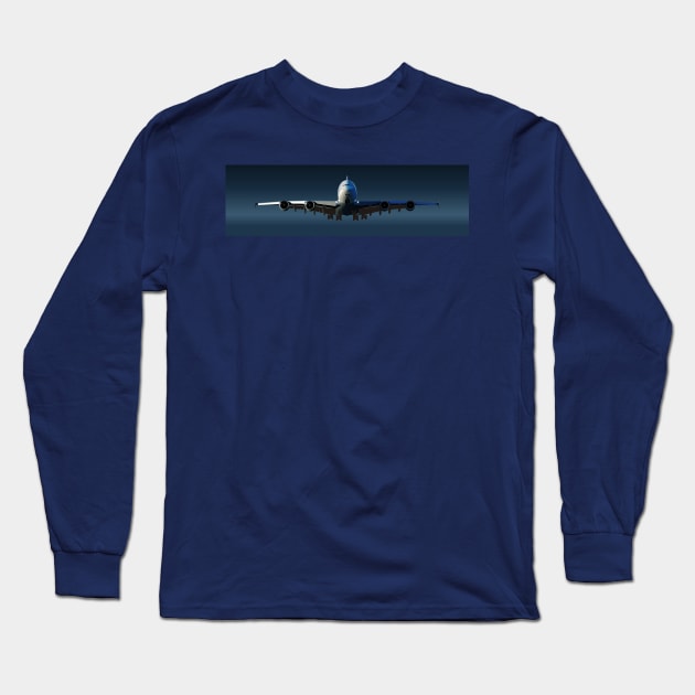 airliner takeoff Long Sleeve T-Shirt by Mechanik